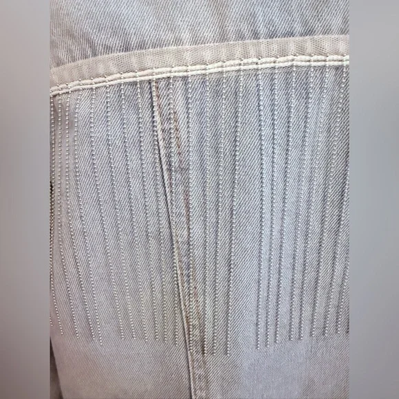 SWEETHEART LA 2X FRINGED BUTTON UP DENIM JACKET IN LIGHT WASH Cowgirl 90’s - Picture 7 of 13